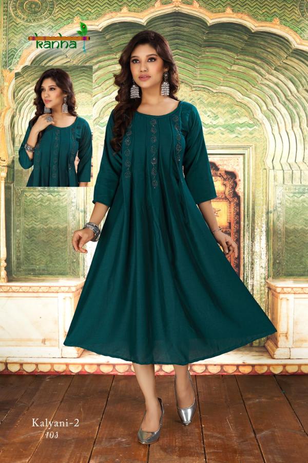 Kanha Kalyani 2 Ethnic Wear Fancy Anarkali Kurti Collection